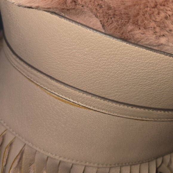 BCBGMax Azria Fringe Contour Waist Belt - Blush Nude Pink Size M - Picture 8 of 13